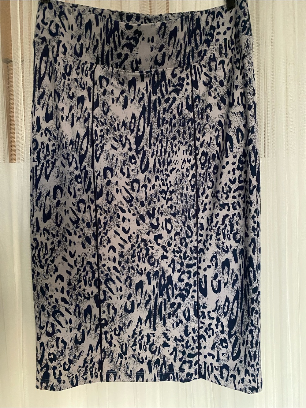 Plus Size Melissa McCarthy Animal Print Pencil Skirt - Blue & Gray 2X